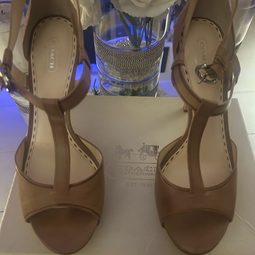Coach Tan Leather Heels